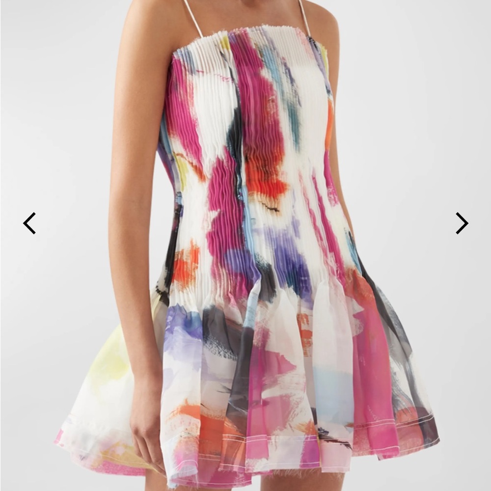 Aje Celestial Pleated Mini Dress